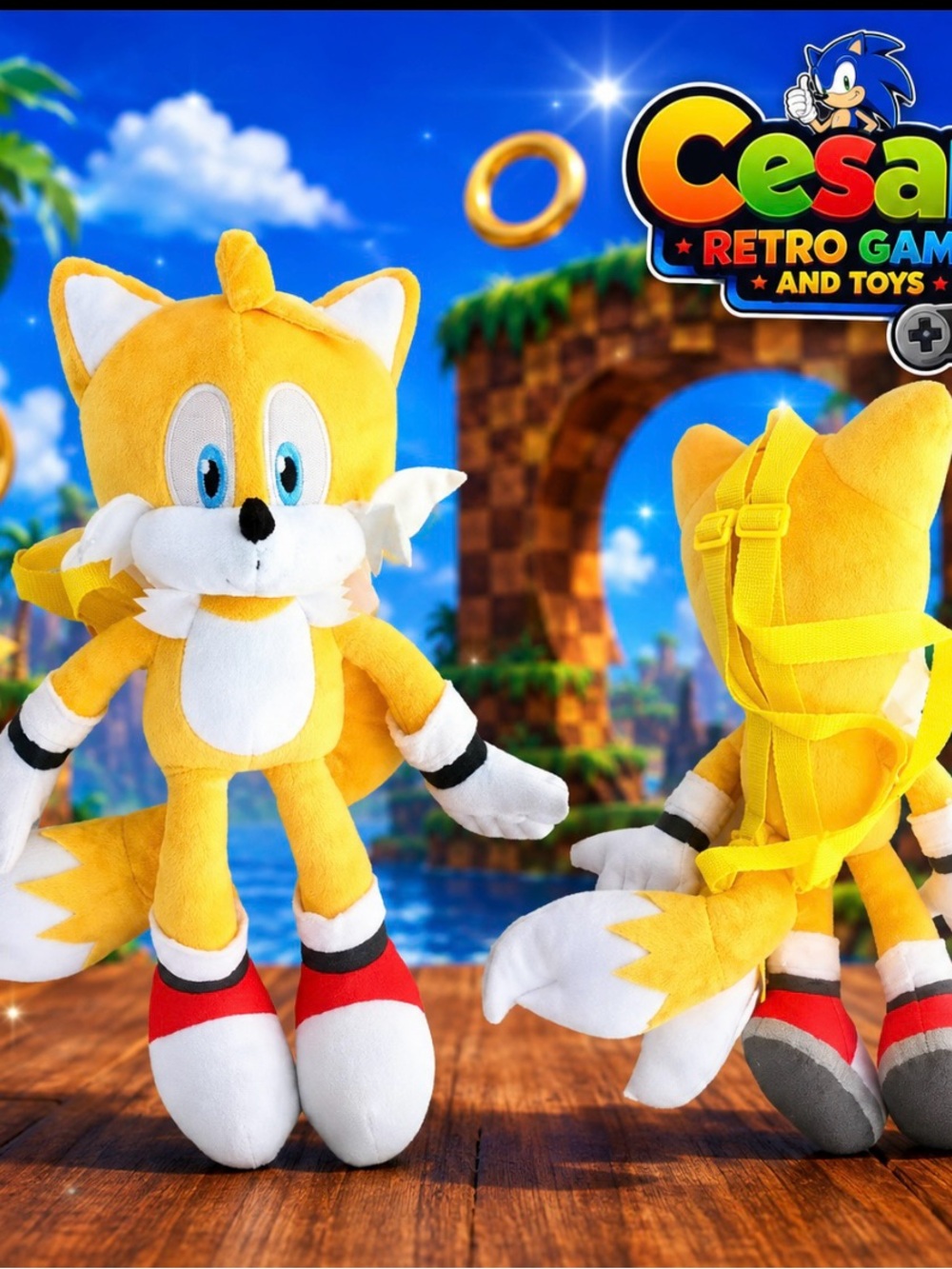 Tails Plush Backpack for Kids - Yellow Soft Toy